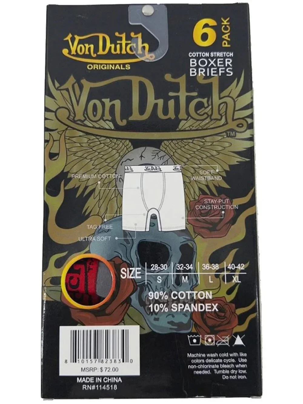 NEW $72 6 Pack of Von Dutch Boxer Briefs! M L XL Gray Black Red Signature Waist